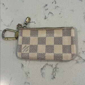 Louis Vuitton Damier Azur Key Pouch Pochette Cles Wallet Coin Case Authentic
